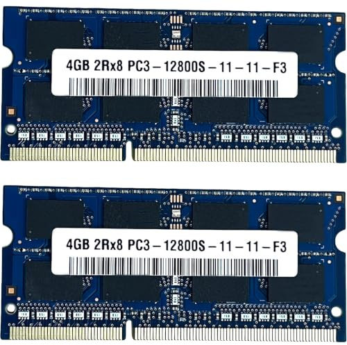 8GB [2x4GB] Memoria RAM DDR3 SODIMM, 2X 4GB, 1600 MHz, PC3-12800S, 2Rx8 204 Pines, CL11, 1.5V para Ordenador Portátil Notebook Laptop 2 módulos de 4 GB 51033
