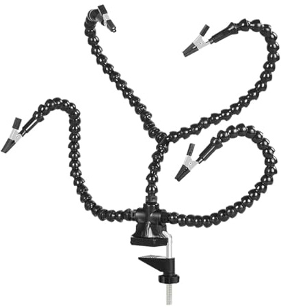 Estación De Soldadura De Helping Hands: Herramienta De Brazos De Cuatro Flexibles, Soporte De PCB Giratorio De 360 ​​grados | Subgadora De Mesa Ajustable, Asistente De Artesanía Versátil, Titular De T