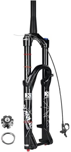 KUNYOS Fahrrad Federgabel 26/27,5/29 Zoll Mountainbikes Luftgabeln 1-1/2 Federweg 160Mm 15 * 100Mm Steckachse Scheibenbremse Vordergabel Zugstufeneinstellung,Remote Lock,29inch