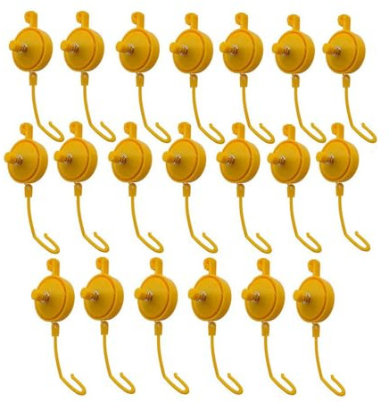 Exogio 20Pcs Verstellbar Pflanzen Yoyo mit Stopper, Pflanzenstützen Yoyo Grow Hanger, Pflanzen Aufhängung Staudenhalter, Ausziehbar Pflanzenstütze Haken Support für Tomaten, Gurken und Rankpflanzen
