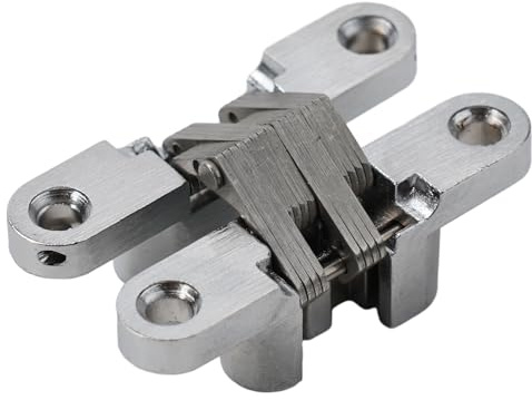 Homeponnew Cerniera pieghevole invisibile in acciaio inox con corpo in lega di zinco, design a croce, per porte in legno, controsoffitti, tavoli roulotte, hotel o Cl