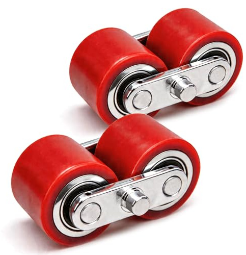 4 Ruedas de Poliuretano para Transpaleta 80 x 70 mm, Eje de 2 mm Rodamientos de Bolas con Placa de Montaje Metálica Capacidad de Carga de 750 kg Ruedas de Repuesto para Transpaletas