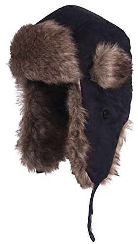 FLADEN Kunstfell Trapper Hat schwarz schwarz L