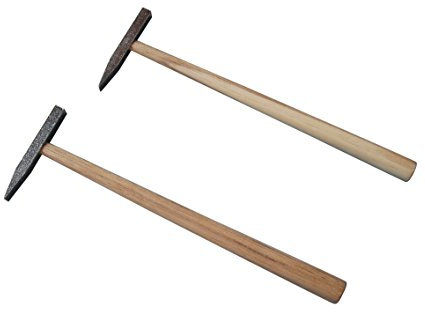 2-tlg. Set Fliesenhammer Hammer mit Holzstil 50 g und 75 g CV spitz