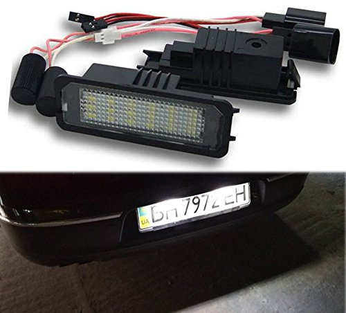 PolarLander Error Free 2pcs LED Targa automobilistica luci 12V 6000K Bianco