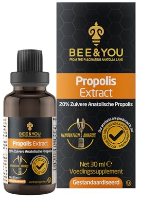 Bee and You Gocce di Estratto di Propoli Liquido, Propoli, Ultra Puro, Integratore per il Sistema Immunitario, Mal di Gola, Sollievo da Allergie, Respiratorio | 30ml (20% Pure Propolis Extract)