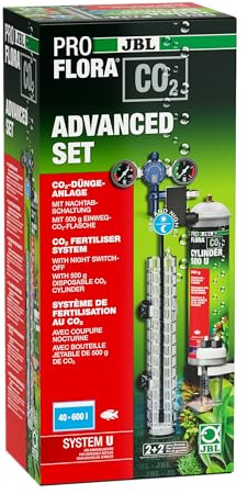 JBL Proflora CO2 Advanced Set U, CO2 Fertiliser Complete Set for 40-600 L, with Night Shut-Off, 2 Pressure Gauges, Disposable Bottle and Extensive Accessories
