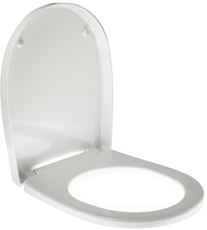 WC-Sitz für FALERII VOLLENTE Als Original wärmebeständig, weiß, Edelstahl-Scharnier - Verschlussart: Normal