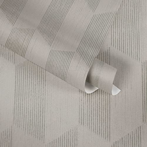 A.S. Création Struktur Tapete Beige Silber Leicht Glänzend 385922 Geometrische Vliestapete 10,05x0,53m 385922