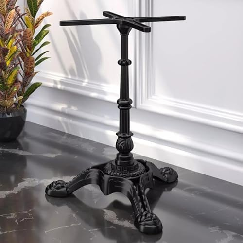 GGMMÖBEL Paris | Bistro Tischgestell | Schwarz | 3 Fuß: Ø 50 cm | Säule: 72 cm | Gusseisen | Gesamthöhe: 72cm | max: Ø60cm Tischplatte