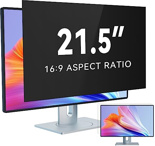 IPROKKO Film de Confidentialité Amovible pour Ordinateur 21,5 pour Écran 16:9 - Anti-Lumière Bleue et Anti-Éblouissement - Filtre de Confidentialité pour Écran Hp Dell Acer Lenovo Asus 21,5 Pouces