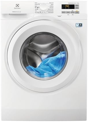 Electrolux EN6F5922FB Lavadora de Carga Frontal 9 kg, Tecnología SensiCare, Libre Instalación, 1200 rpm, Motor Inverter, Inicio Diferido, Blanca, Clase A