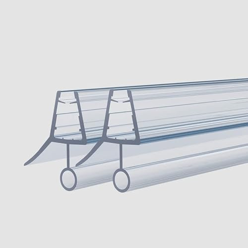WDWRITTI Duschdichtung 100cm Ersatzdichtung für Duschtür Glasstärken von 4mm/ 5mm/ 6mm, Wasserabweiser Dichtung Schwallschutz Duschkabinen 2 Stück