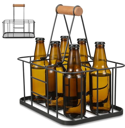Cabilock Water Bottle Carrier Milk Bottle Holder Wire Metal Doorstep Milk Crate Basket for Farmhouse Kitchen Organizer Holder