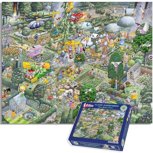 1000 Piece Jigsaw Puzzle I Love Gardening 'The Makeover Age 3+' by Mike Jupp – Hilarious Gardening Chaos, Fun for Adults, Unique Gift for Puzzle Lovers