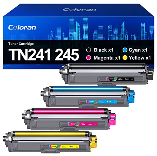 Coloran TN241 TN245 Kompatibel für Brother TN242CMY TN242BK, für Toner Brother DCP 9022CDW MFC-9332DCW MFC-9142CDN HL-3152CDW HL-3142CW DCP-9017CDW HL-3140CW(4er-Pack,Schwarz Cyan Gelb Magenta)