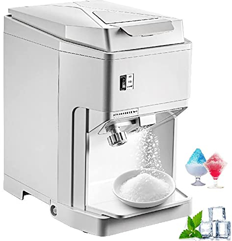 YUNYN Electric Shaved Ice Crusher, 460W Commercial Snow Cone Machine, Adjustable Fineness Shave Rough and Fine Ice,Easy Cleaning,265 LBS/H, Snow Cone Maker for Home Kitchen Cafe Restaurant