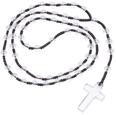 mookaitedecor Edelstein Kreuz Anhänger Halskette Katholische Perlenkette | Heilsteine Katholisch Spirituelle Kette Gebetskette Perlen Reiki Kreuz Schmuck Religiöse Geschenk
