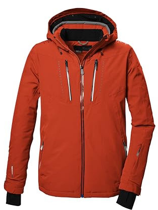 killtec Herren Skijacke/Funktionsjacke mit abzippbarer Kapuze, Schneefang und Unterarmventilation KSW 46 MN SKI JCKT, dunkelorange, 4XL, 41984-000