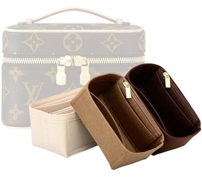 LinerLink Taschen-Organizer für LV Nice Mini-Tasche (20 x 13,5 x 12 cm (L x H x T), handgefertigter Tascheneinsatz, 2 mm Filztascheneinsatz, Damen-Handtaschenformer (Beige, Stil C), Nice Mini Bag