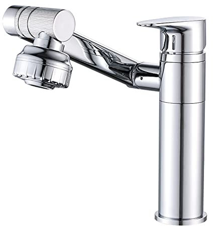 Wasserhähne, Küchenarmaturen, Messing-Badezimmer-Waschbecken-Wasserhahn, Multifunktions-Heiß-Kaltwasser-Mischer, an Deck montierte Universal-Wasserhähne, hoch