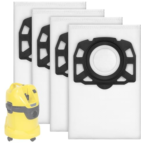 Mellbree Vacuum Cleaner BagsCompatible with Karcher WD3 4Pcs | Compatible with Karcher WD 2 Plus, WD 3, WD 3 Battery, KWD 1, KWD 2, KWD 3, MV 3, WD 3.200 to WD 3.800 M, SE 4001, SE 4002