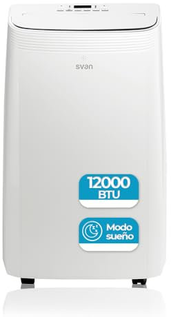 Svan Aire Acondicionado Split, 12000 BTU SAAP1200F. Solo frío, Temporizador, Clasificación Energética
