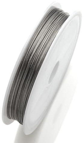 SkyjOy Stahlseil 1 Rolle 0,3 0,35 0,45 0,5 0,6 1,0 mm widerstandsfähiger, starker Draht aus Edelstahldraht mit Schwanz for Perlendraht for die Schmuckherstellung Drahtseil(Steel,0.3mm-38meters)