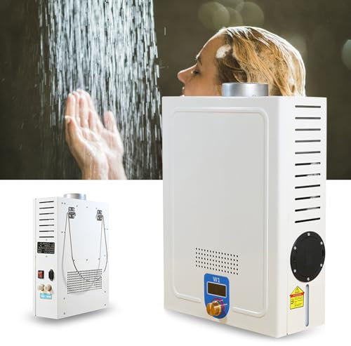 Outdoor Portable Diesel Water Heater, Tankless Water Heater - 1L/H Fuel Consumption + 0.2-0.6Mpa Water Pressure + 4L/min Flow, 6 Gears Instant Water Heater for Outdoor Shower, Camping, RV