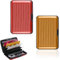 Porta Carte Di Credito, Rfid Blocco Antifrode Anticlonazione Per Uomo E Donna, Portafoglio Carta Elegante Business Soldi Id Alluminio 6 Scomparti Contenitore 12 Card Portacarte Nero (Rosso e oro)