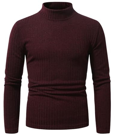 JIANROU Pull Basique Manches Longues Sweater Homme,Sweat Plaid Pas Cher Pull en Laine Col Roule Pull Laine Col Roulé Pull en Cachemire Pas Cher Col Roulé en Cachemire Pull Homme Laine Col Cheminée
