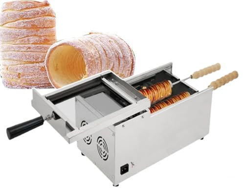 Commercial Chimney Cake Oven, Chimney Cake Making Machine Oven Machine, Electric Chimney Bread Roll Maker, Hungarian Chimney Cake, with 2 Roller, 1500W,110V