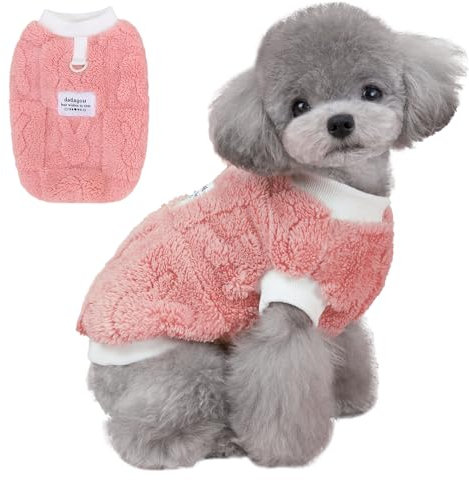 Jemmytu Hundepullover Kleine Hunde, Hunter Hundepullover, Hundepullover Kleine Mittelgroße Hunde, Katzen Kleidung, Chihuahua Kleidung, Katzenpullover, Winter Warmer Hunde Pullover (Rosa, M)