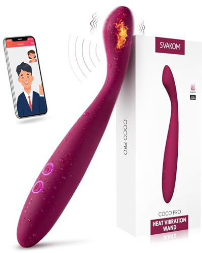 SVAKOM COCO PRO Vibrator Dildo mit APP Fernbedienung, Vibration für Frauen G-Punkt Vibratoren mit Heizungfunktion, Dildos Sex Spielzeug für die Frau Paar, Leise Starke Vibratorensets für Frauen