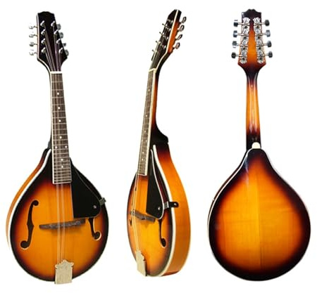 Mandoline Instrument Professionell Gefertigtes Achtsaiten-Mandoline-Instrument Aus Massivholzfurnier Vollständiges Einzel-Mandoline-Instrument(A)