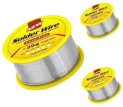 3 stück 0.8mm Lötzinn, Lötzinn Bleifrei mit Kolophonium kern, Lötzinn mit Flussmittel 20g, Solder Wire, Lötdraht für die Reparatur und den Heimwerker von Elektronischen Elektrischen Lötkomponenten