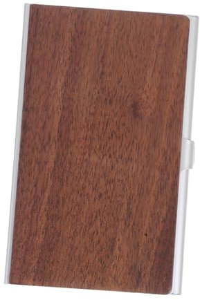 DIYEAH Visitenkartenetui Aus Holzmaserung Kartenhalter Mit Großem Fassungsvermögen Für Visitenkarten Tragbares Design Für Berufstätige Edles Büro-dekorationsstück
