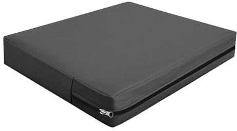 SYLC Wasserdicht Sitzkissenbezug Outdoor, Draußen Polsterbezug Mit Reißverschluss, Bezug Für Palettenkissen Wohnwagen Vollständiger Schutz (Dark Grey,68×63×12cm)