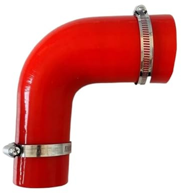 Tubi flessibili motore auto Tubo flessibile in silicone, riduttore a 90 gradi, diametro variabile, per aspirazione aria, alta pressione con 2 morsetti MANICOTTO INTERCOOLER(Red,ID19-25mm)