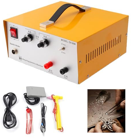 Sunseota Poste à souder par Points pour Bijoux, 110 V/220 V 80 A, soudeuse permanente pour Bijoux, Machine à souder électrique pour Or, Argent, Platine et Acier,110v