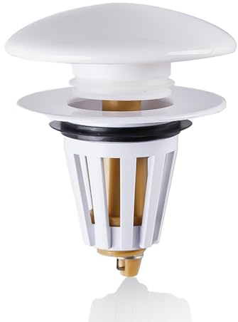 Ceramic Sink Plug Replacement,Sink Plug Suitable for 34mm to 40mm Drain Hole,Ceramic Pop up Sink Plug for Bathtub, Kitchen,Wash Basin Plug Sink Strainer Drain Stopper (White)