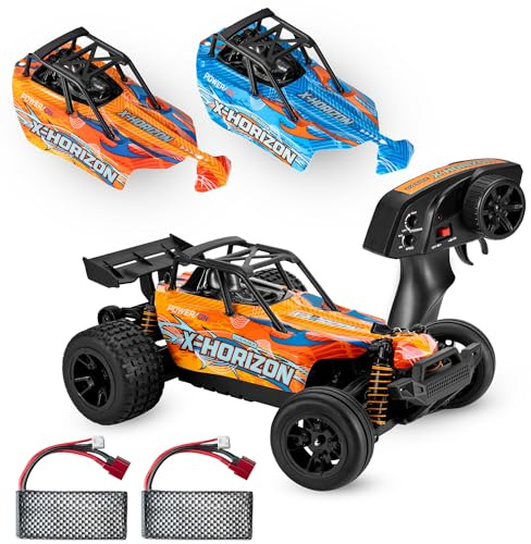 Overmax X-Horizon RC Auto 1:18 – 4WD Offroad-Geländewagen bis 30 km/h, 2,4 GHz, 2 Akkus ≈ 40 Min, 2 Karosserien, robust, ab 8 Jahre