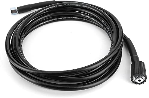 Cryfokt Manguera de Limpieza de Agua de Alta Presión Duradera para K2 K3 Tubo de Lavadora de Coche 40 MPa/5800 PSI, Tubo de Extensión de Goma Negro para Aplicaciones de Agua Fría, 6 Metros (8
