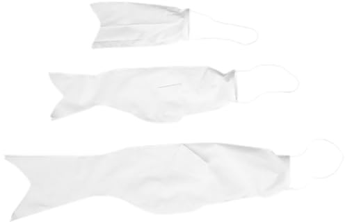 Abaodam Japanische Selbstgemacht Karpfenfahnen 3 Stück Leere Koi Windsäcke aus Stoff 25-70cm Leer zum Bemalen Kinderfreundliche Gartendeko für Balkon und Außenbereiche