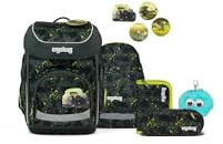 ergobag cubo Bundle Set AW25/26, ergonomischer Schulranzen Klassisch 6-teilig 1. Klasse Grundschule MähdreschBär - Grau