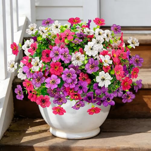 ROLLWAY 9 Bündel Kunstblumen Outdoor Wetterfest Künstliche Blumen Balkon