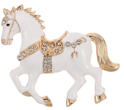 HORIALENCE Broche cheval en strass, épingle de revers pour costume ou robe, broche animal pour femme/homme, insigne cheval pour tenue de mariage ou fête, bijou équestre, rouge