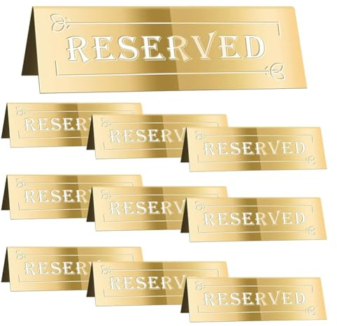 IJSDNVJNDX Per Matrimoni, Feste di Compleanno, Riunioni, Resistenti all'Acqua, Impermeabili, Bifacciali, per 10 Cartelli per Posti Riservati al Tavolo.