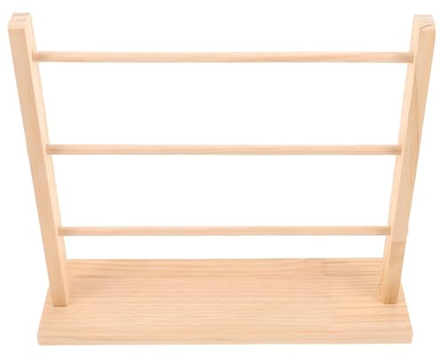 TOPPERFUN Massives Holz Bandaufbewahrungsgestell mit Effizienter Mehrstufiger Organisation für Bastelband und Schmuck in Natürlichem Design für Bastelräume