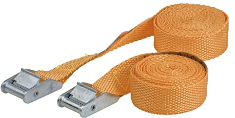 kwb Zurrgurt 2,5 m x 25 mm, aus strapazierfähigem Polyesterband, mit Prüfschild und Klemmverschluss, ohne Haken, TÜV/GS geprüft